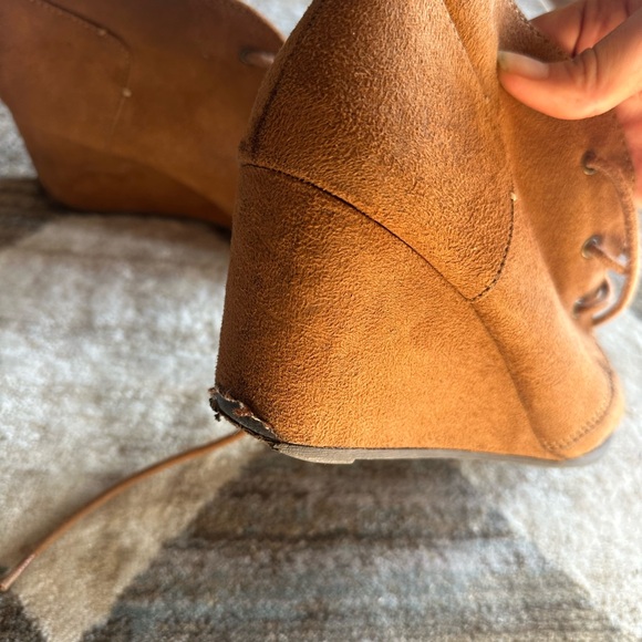 Brown Suede Wedge Ankle Boots - Picture 2 of 2